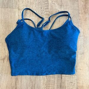 Women's Blue Strappy Crop Top